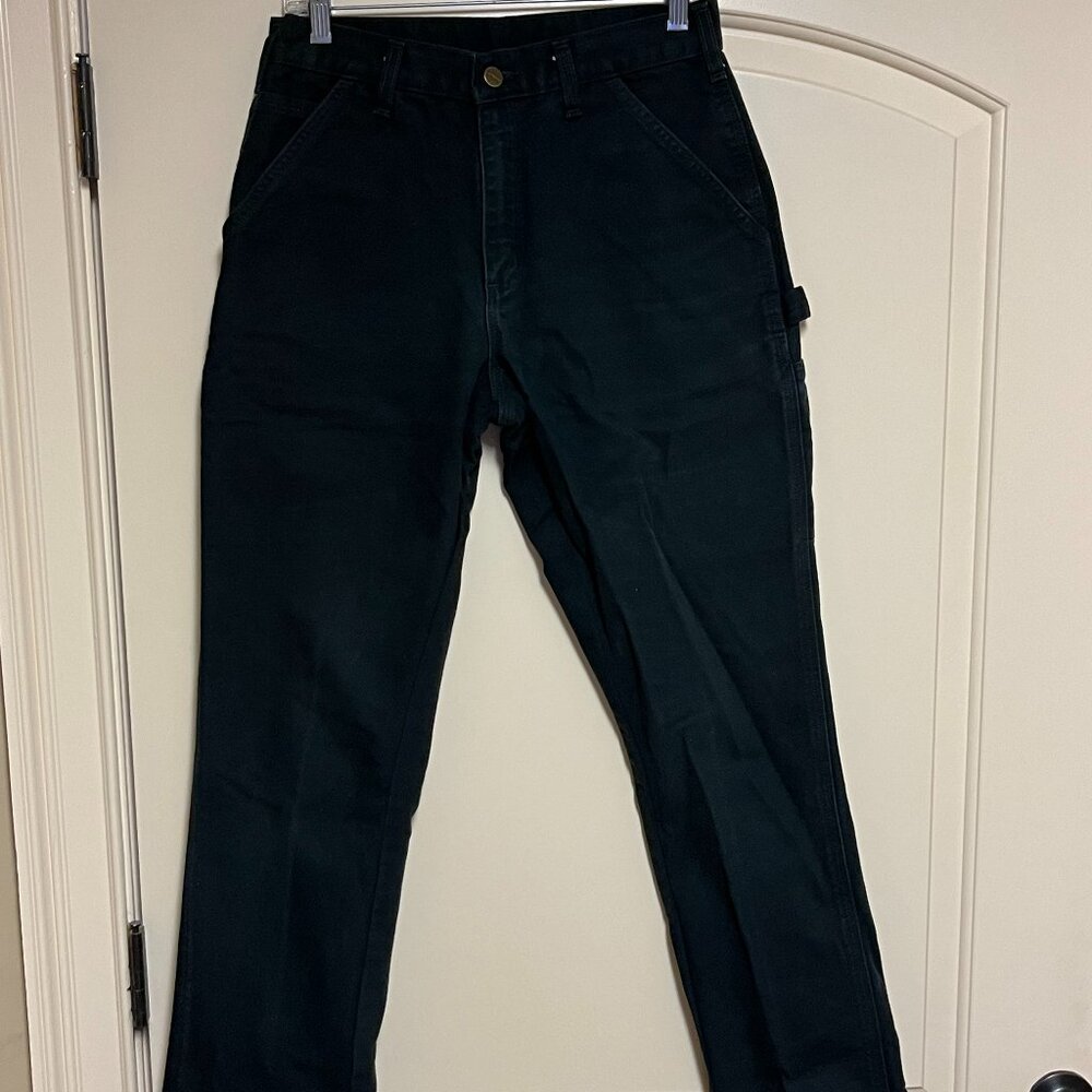 Carhartt Canvas Utility Dungaree Fit Cargo Pant Mens Black 28 X 30